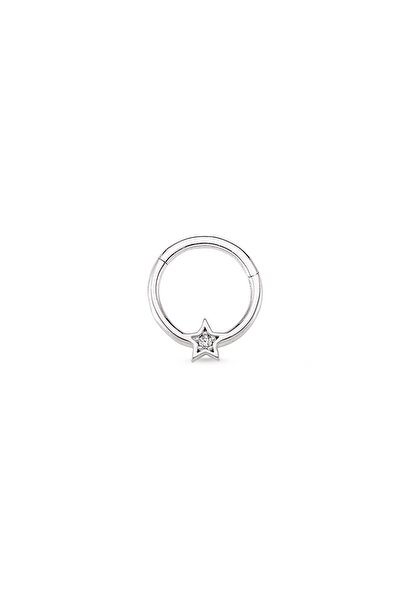 Altın Sepeti Beyaz Altın Halka Yıldız Helix Piercing