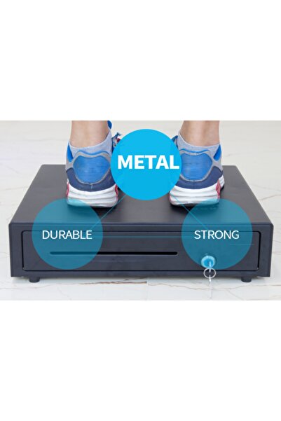 Hyper Yeni Metal Büyük Boy Para Çekmecesi 5 Kağıt Göz 8 Bozuk Para