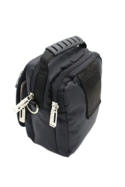 SEVENTEEN Μοντέλο 2349 Μαύρη ανδρική τσάντα - Σχέδιο ώμου, ζώνης και σταυρού