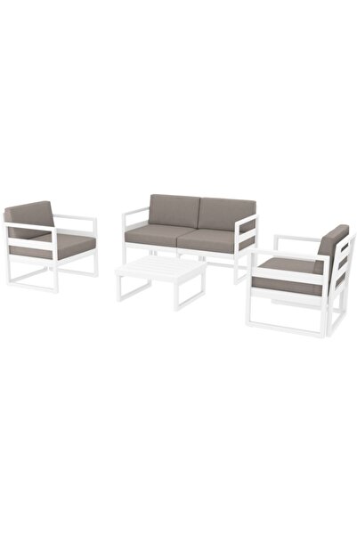 Siesta Mykonos Lounge Set Xl Beyaz Minderli  Bahçe Takımları