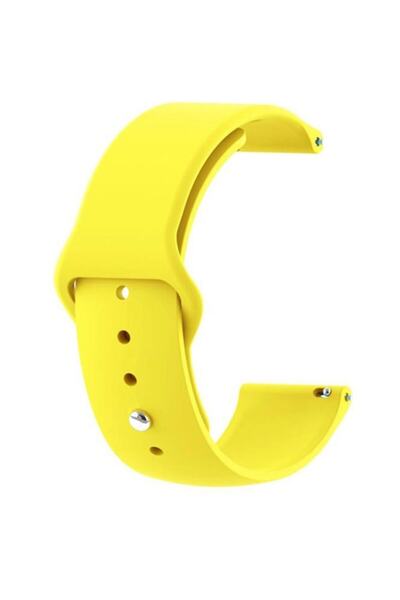 Gpack Oppo Watch 46mm Kordon Mat Düz Renkli Silikon Sarı