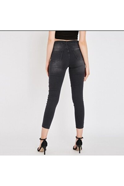 Trn JNS E.x.t.r.a Ανθρακί νύχια ψηλόμεσο τζιν παντελόνι Colorfast μαύρο τζιν (ΑΝΑΓΝΩΣΗ)