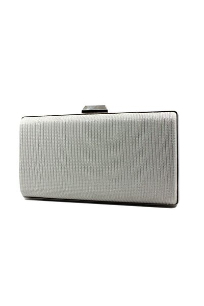 Çanta Sepetim Βραδινή τσάντα φορέματος Silver Glitter Tablet