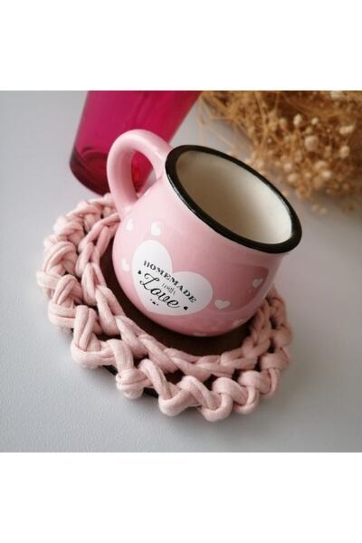 Lema Store Makrome Örgü Pudra Bardak Altlığı