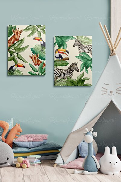 KanvasSepeti Tablou cu rama din panza cu model abstract decorativ pentru came...