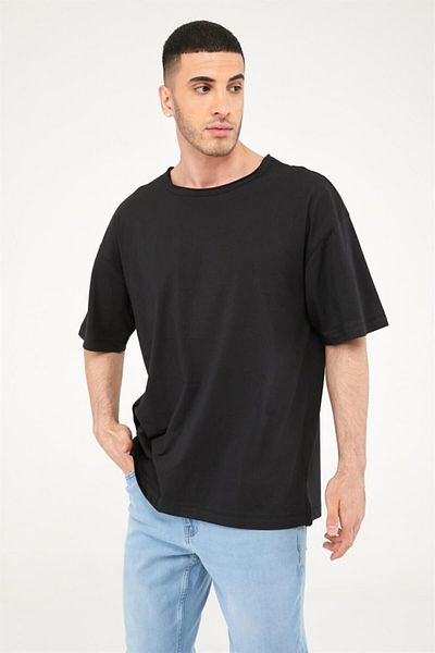 Seamoda Ανδρικό μπλουζάκι Oversize Μαύρο