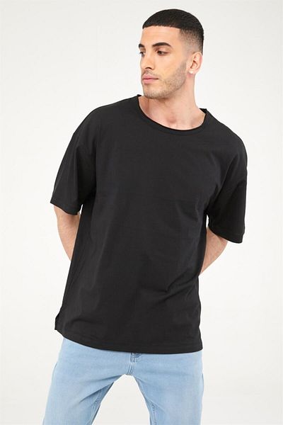 Seamoda Ανδρικό μπλουζάκι Oversize Μαύρο