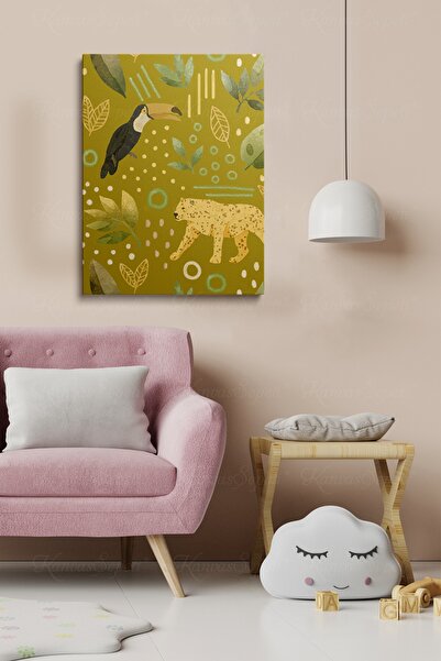 KanvasSepeti Dekorativna slika u okviru od platna sa Sa apstraktnim dezenom f...