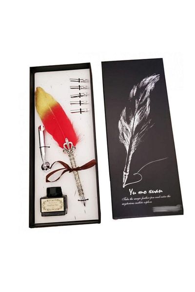 PİGADO Special Embroidered Feather Dip Pen