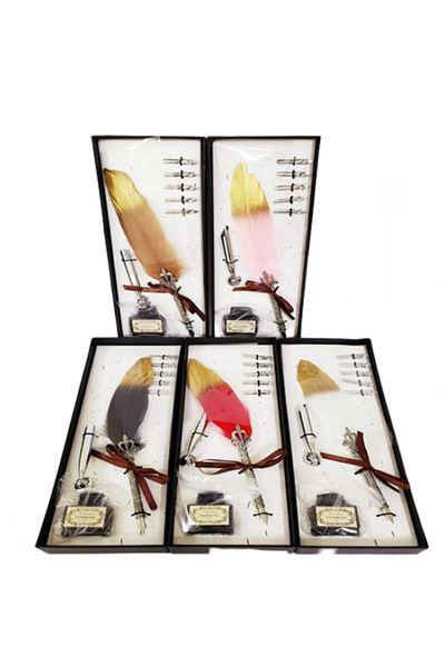 PİGADO Special Embroidered Feather Dip Pen
