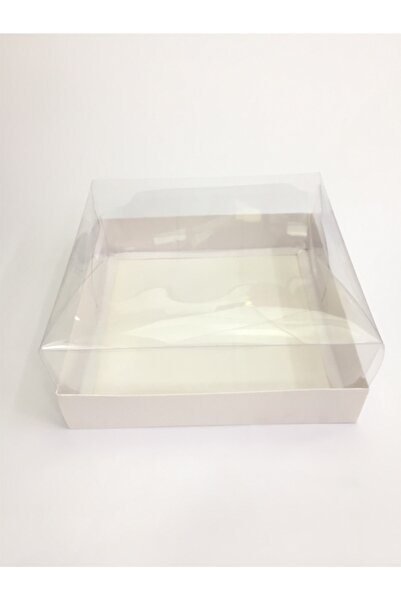 kadir kutu 25x25x10 Asetat Kapaklı Beyaz Kutu