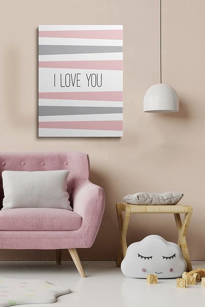 KanvasSepeti Tablou înrămat cu cadru de pânză cu model abstract decorativ pentru camerele băieților și fetelor