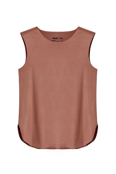 BASIC&CO Women's Harper Terracotta Viscose Sleeveless T-shirt