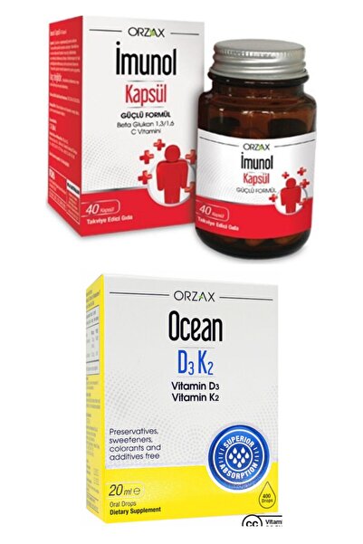 İmunol Imunol 40 Kapsül Ve Ocean Vitamin D3k2 Damla 20ml