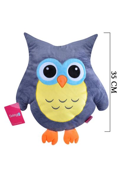 SELAY TOYS وسادة قطيفة على شكل بومة 35 سم 2102