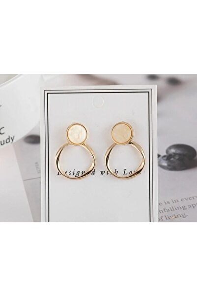 AKCstore Oura Beyaz Gold Küpe