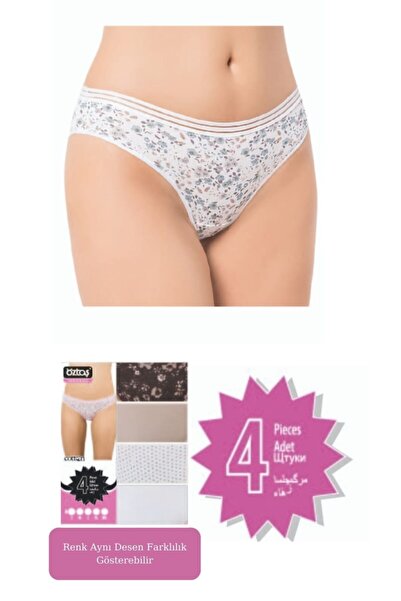 Öztaş Underwear Kadın Düz Renkli Bikini Külot (4'lü Paket)