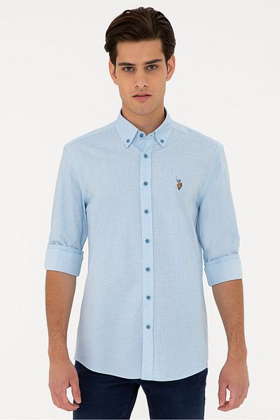 U.S. Polo Assn. Cămașă albastră pentru bărbați