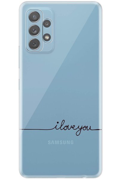 Cekuonline Case for Samsung Galaxy A52 Pure Modern Patterned Silicone I Love U
