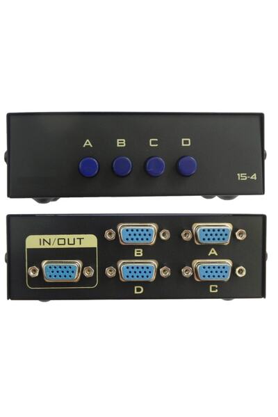 Alfais 4841 Vga Switch Çoklayıcı Çoğaltıcı 4 Port 4 Kasa 1 Ekran