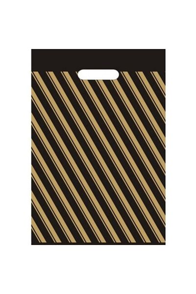 ECOPLAST Black Striped Reinforced Store Bag - 4X40X50 Cm, 500 Pieces