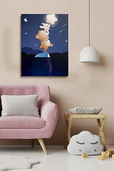 KanvasSepeti Dekorativna slika u okviru od platna sa Sa apstraktnim dezenom f...