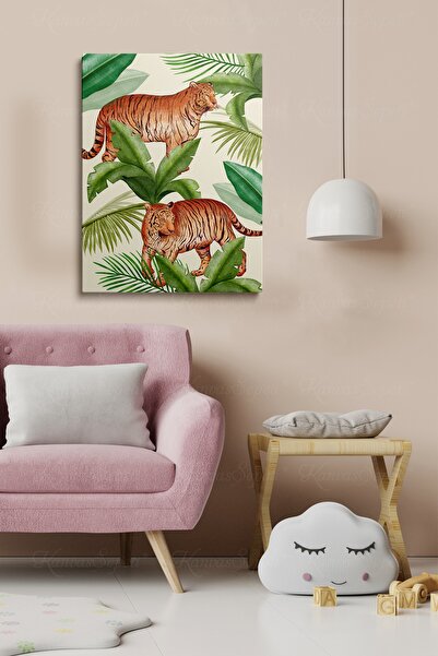 KanvasSepeti Dekorativna slika u okviru od platna sa Sa apstraktnim dezenom f...