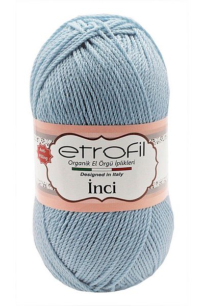 Etrofil İnci %Premium Mercerized Πλεκτό Χειροποίητο Σχοινί - Ice Blue 75060