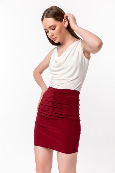 Laranor Gather Detail Mini Skirt at the Front
