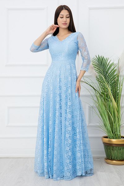 PULLIMM Kristy 3810-2 V-neck Lace Long Dress