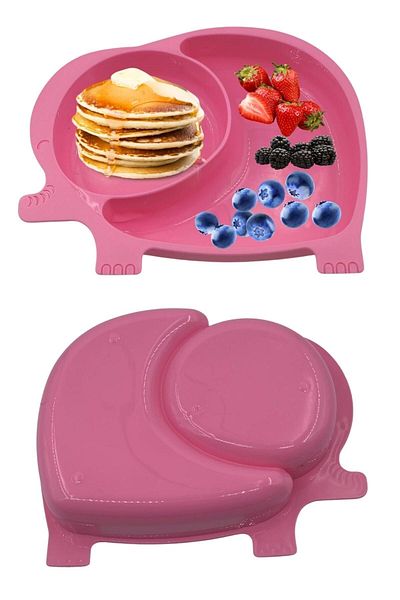 Buffer Patterned Elephant Model Food and Food Bowl for Baby and Child - Compartmented Plate