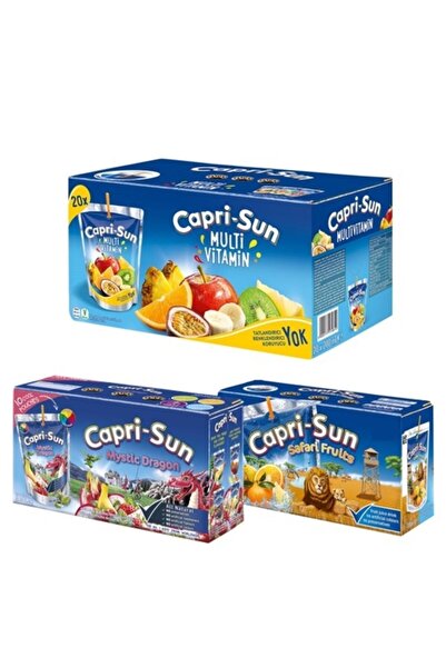 Capri - Sun Capri-sun Mystic Dragon 20 Adet 200ml + Safari Fruits 20 Adet 200ml+ Multivitamin 20 Adet 200ml
