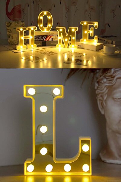 Genel Markalar Dekoratif Led Işıklı 3d L Harfi Büyük Boy Organizasyon Doğum G...