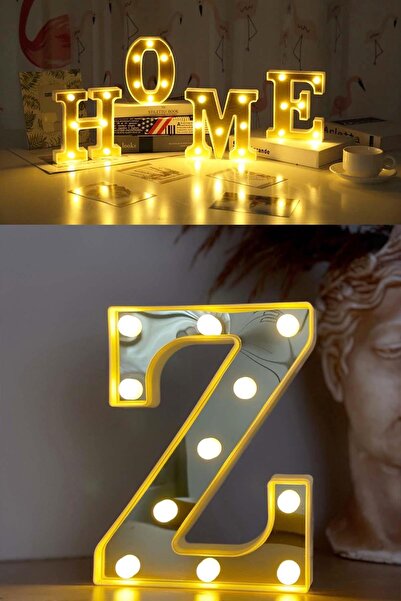 Murido Dekoratif Led Işıklı 3d Z Harfi Büyük Boy Organizasyon Doğum Günü Kutlama