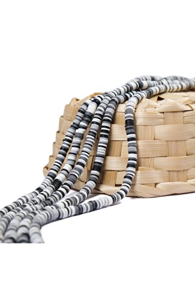 Prestij Boncuk Aren crne boje, mešovite boje, fimo perle, 1 niz, 40 cm