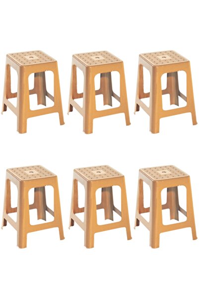 Papatya Mercan Plastik Tabure Kaliteli 6 Altı Adet Avantaj Paketi Bahçe Balko...