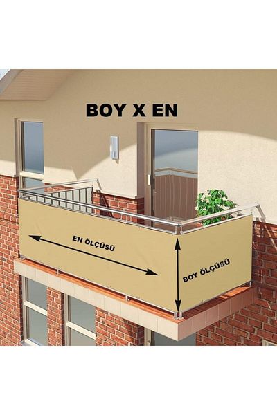 ALTINPAMUK Balcon Perdele din Fier Balustradă Toate mărimile Mărimea X Inel metalic de sus Albastru Alb