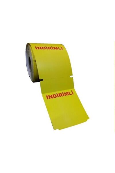 RuloMerkezi 135x100 Etichetă galbenă laminată din carton termic pentru raftur...