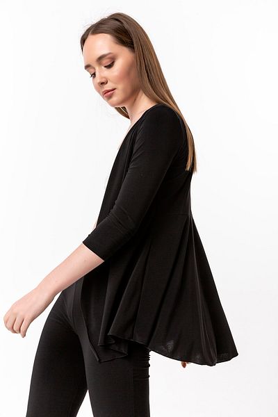 Laranor Γυναικεία Ζακέτα Μαύρη Πλάτη Flounce 19L6561