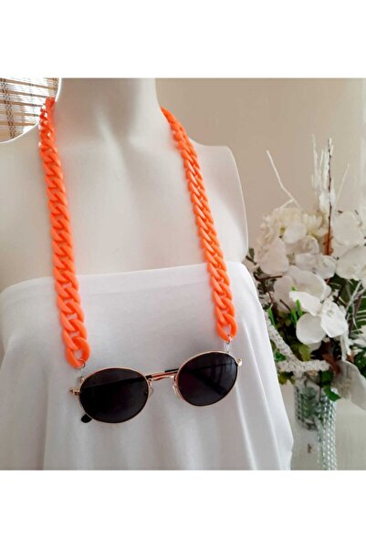 canan dizayn سلسلة أكريليك على شكل عظمة، حزام نظارات، برتقالي نيون