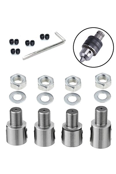 Depolife Mandren Motor Için Bağlantı Şaftı Somunlu Kaplin Adaptör Mandren 5mm-6mm-8mm-10mm Mil Uyumlu 4lü