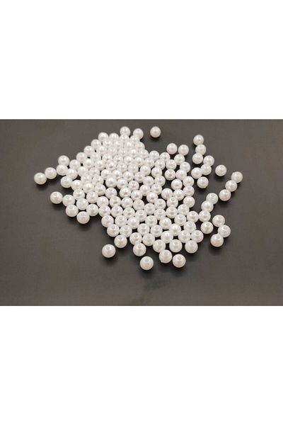 yiğit aksesuar 100 Pieces 6 mm Polyester White Pearl Beads