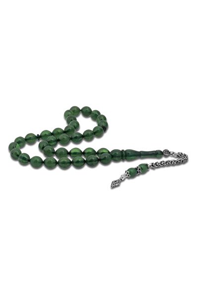 Ervanur Зелений пухнастий 925 проба срібний бурштиновий чотки