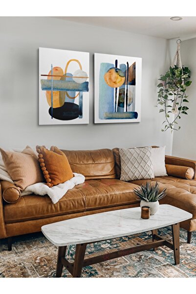 KanvasSepeti Set de 2 Bohemian Bohom Bohe Boho Art Abstract Abstract Pastel T...