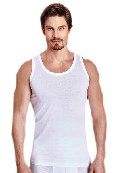 bejamonti Pack of 6 Men's 100% Cotton White Strappy Combed Fabric Classic Ath...