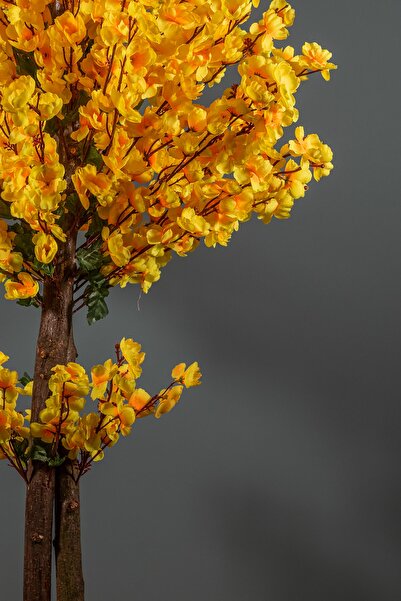 YAPAY ÇİÇEKÇİNİZ 120 Cm Sarı Bahardalı Ağacı