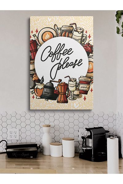 KanvasSepeti Cafe Caffe Cafenele Abstract Trend Decorative Canvas Canvas Print Paintings pentru Cafea Bufetă Bufete