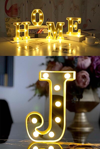 Murido Dekoratif Led Işıklı 3d J Harfi Büyük Boy Organizasyon Doğum Günü Kutlama