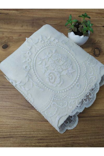 Çeyiz Bahçesi Βελούδινη πετσέτα Rose Cream 50&90