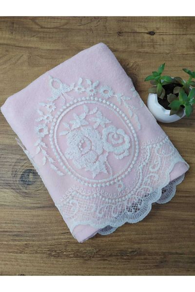 Çeyiz Bahçesi Βελούδινη πετσέτα Rose Powder 50&90